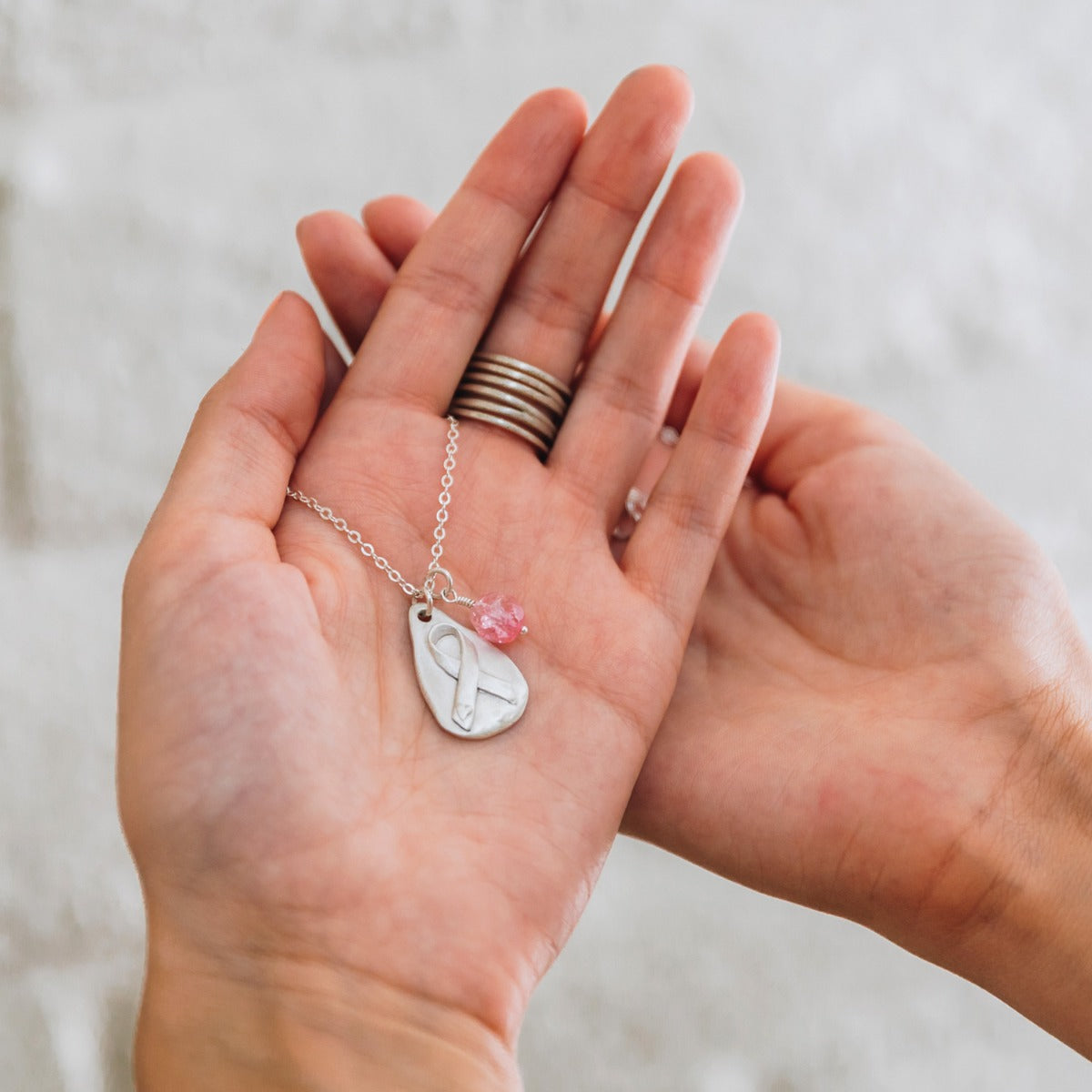 Cancer Awareness Necklace (Sterling Silver)