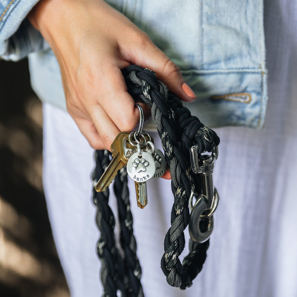 Furry Footprint Keychain (Sterling Silver)