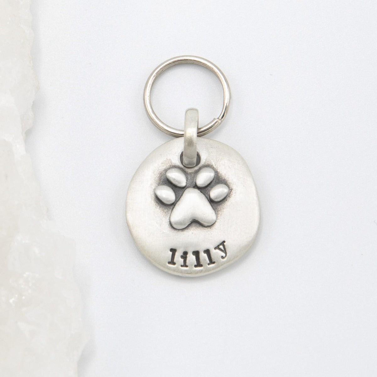 Furry Footprint Keychain (Sterling Silver)