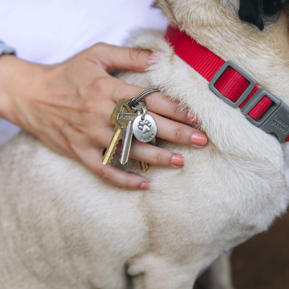 Furry Footprint Keychain (Sterling Silver)