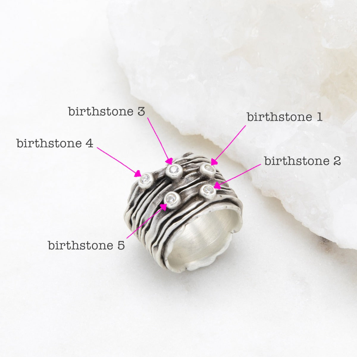 Brave Love® Birthstone Ring (Sterling Silver)