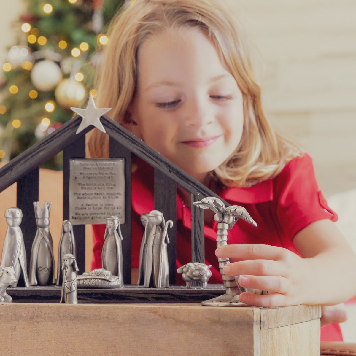 Christmas Nativity Palm Tree Figurine (Pewter)