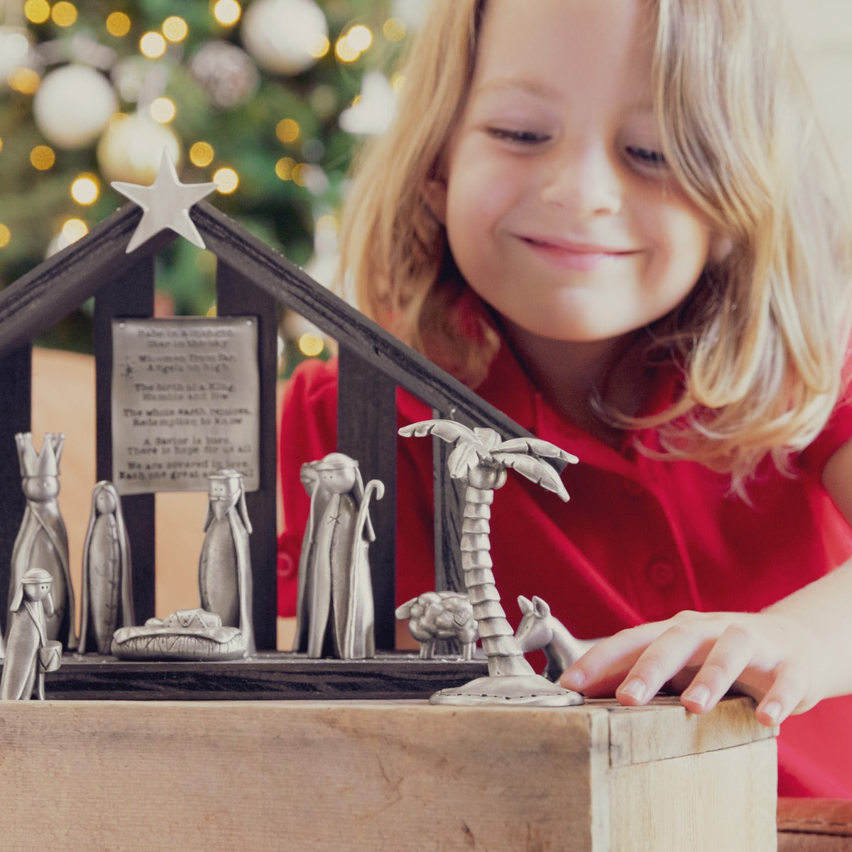 Christmas Nativity Palm Tree Figurine (Pewter)