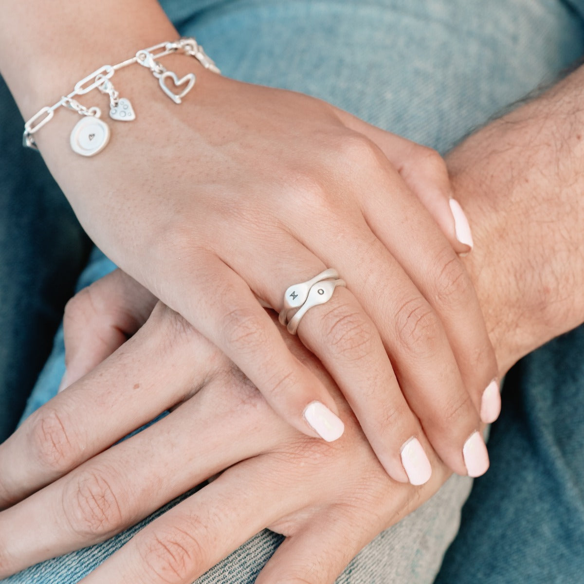 Initial Stacking Ring (Sterling Silver)