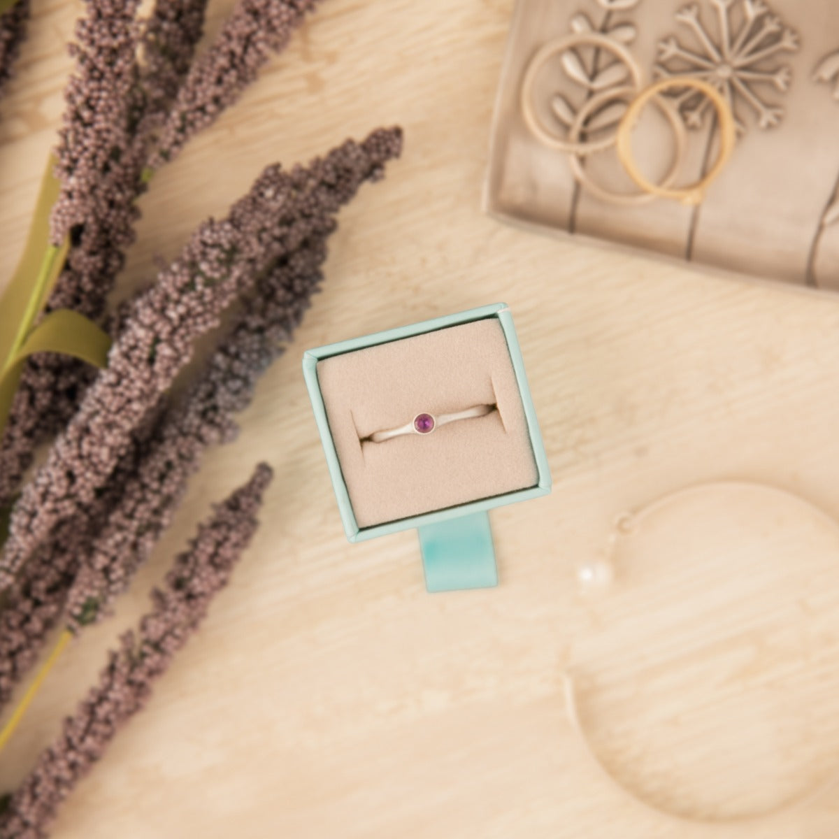 Bezel Birthstone Ring (Sterling Silver)