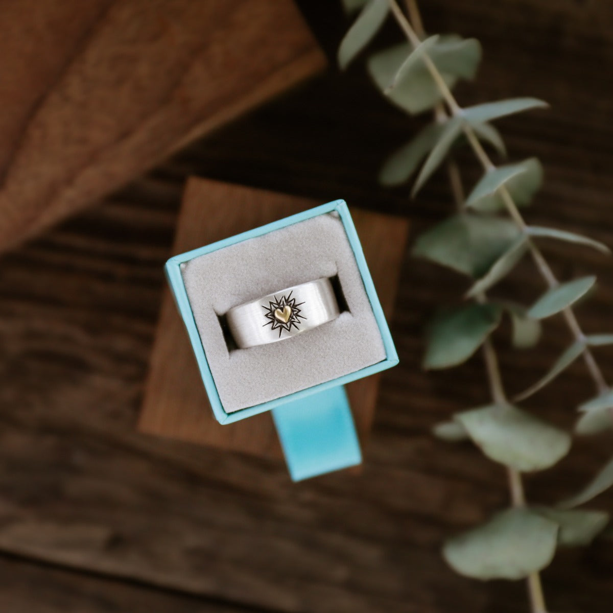 Bursting Heart Ring (Sterling Silver & 9K Gold)