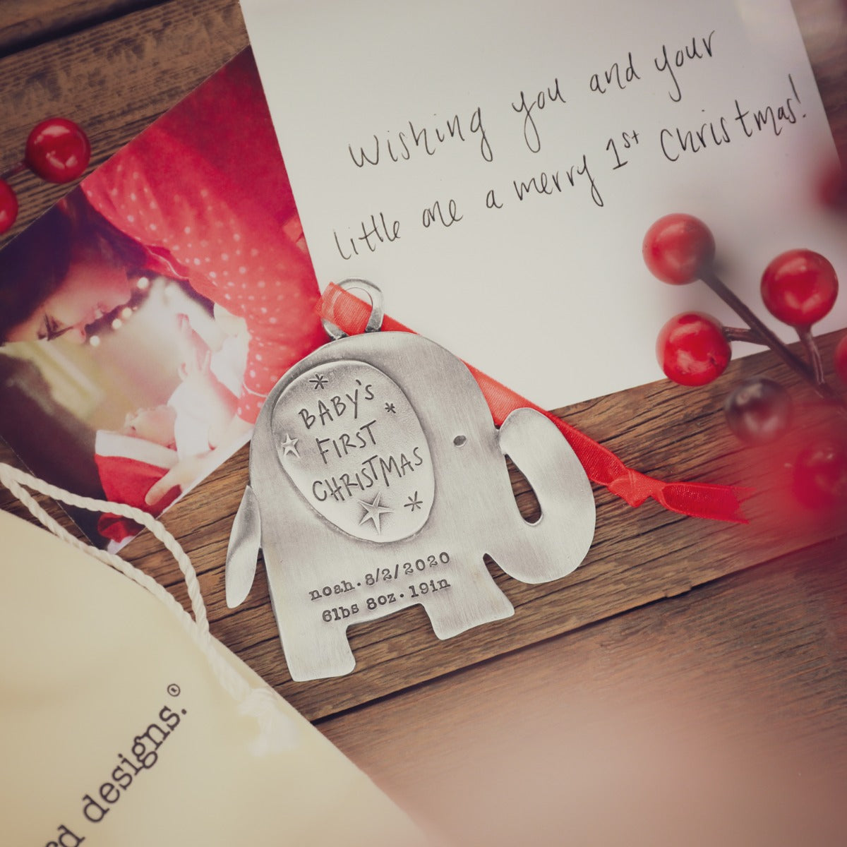 Baby's First Christmas Ornament (Pewter)