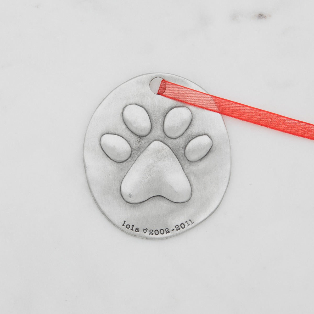 Furry Footprint Ornament (Pewter)
