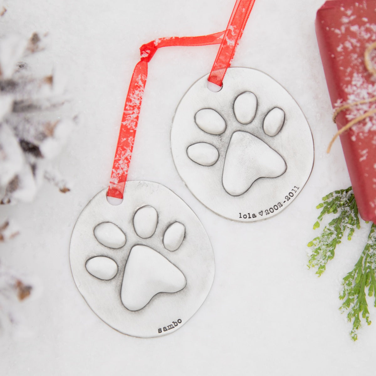 Furry Footprint Ornament (Pewter)