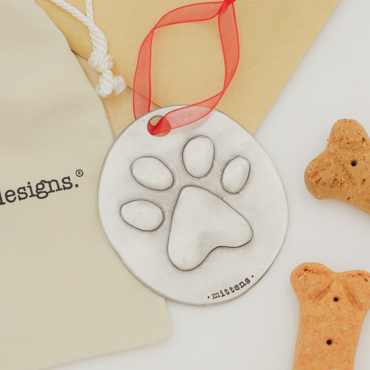 Furry Footprint Ornament (Pewter)