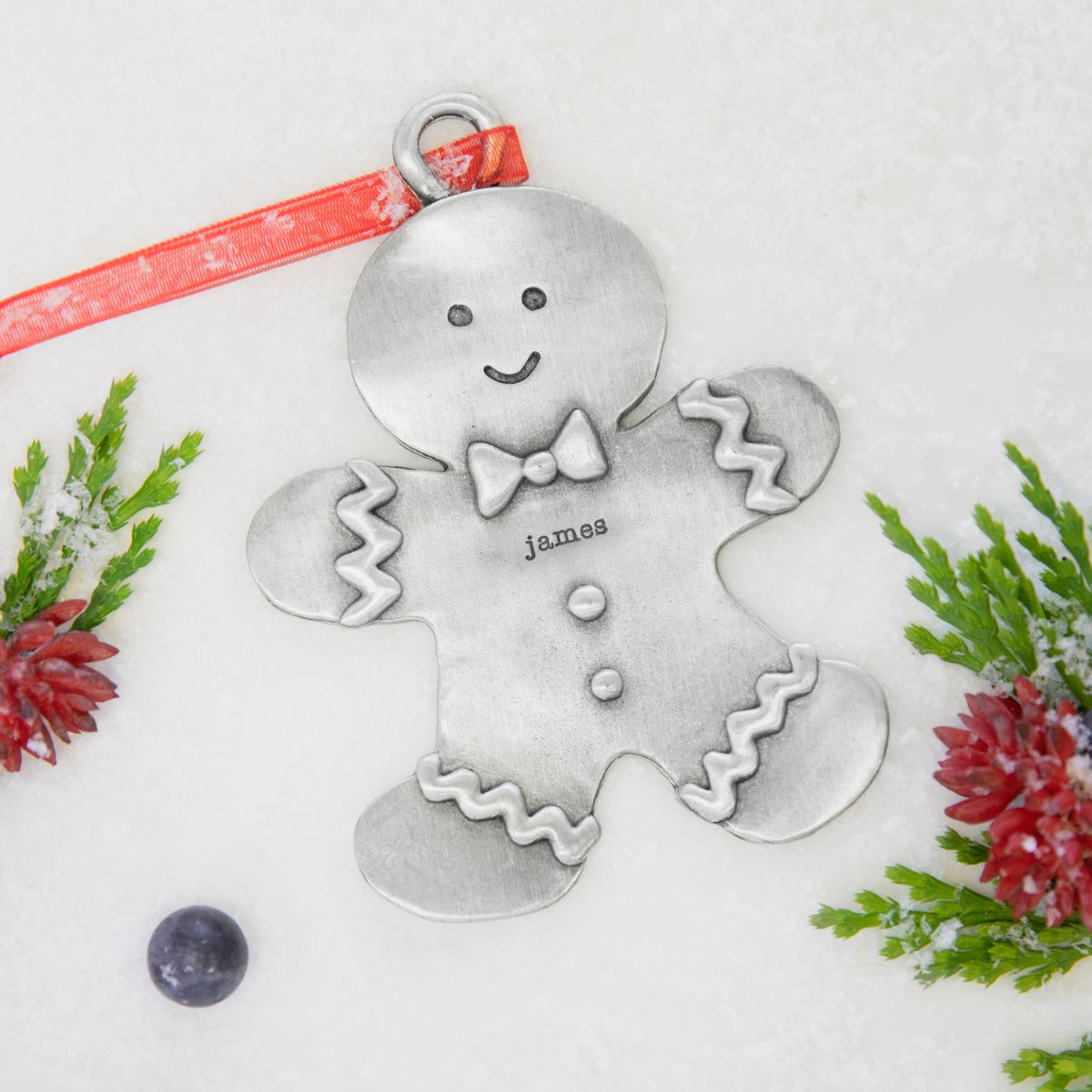 Gingerbread Dad Ornament (Pewter)