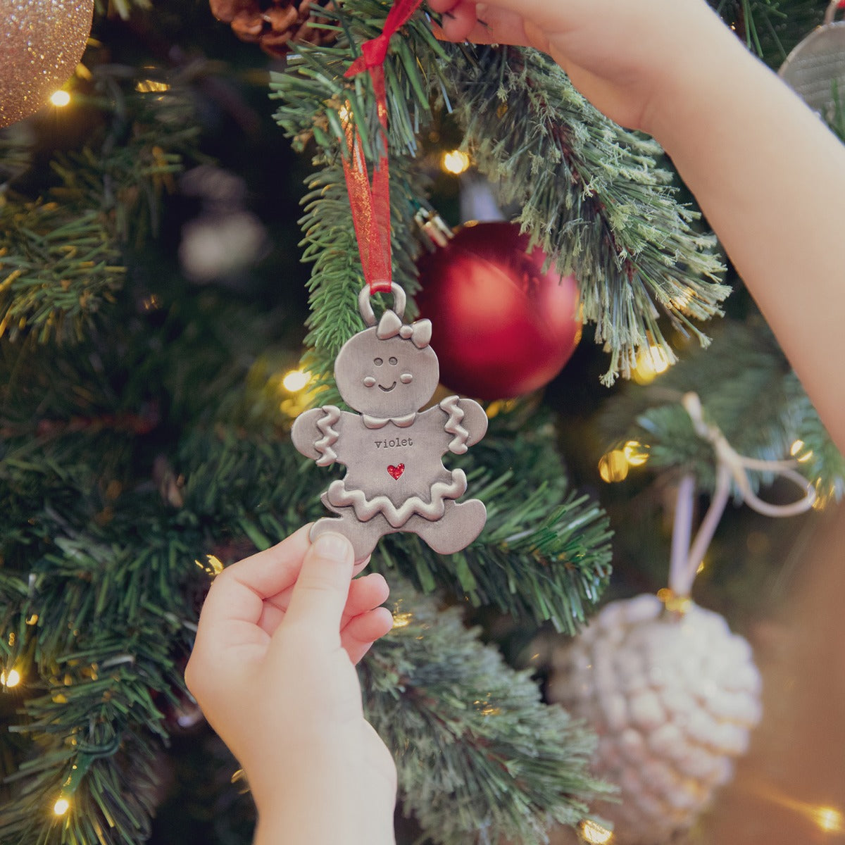 Gingerbread Girl Ornament (Pewter)