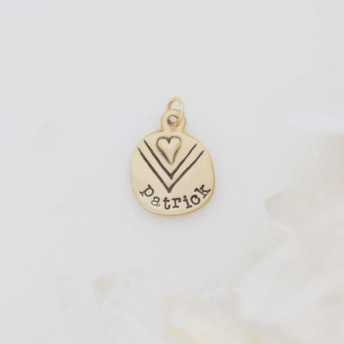 Heart with Chevron Charm (Gold Plated)