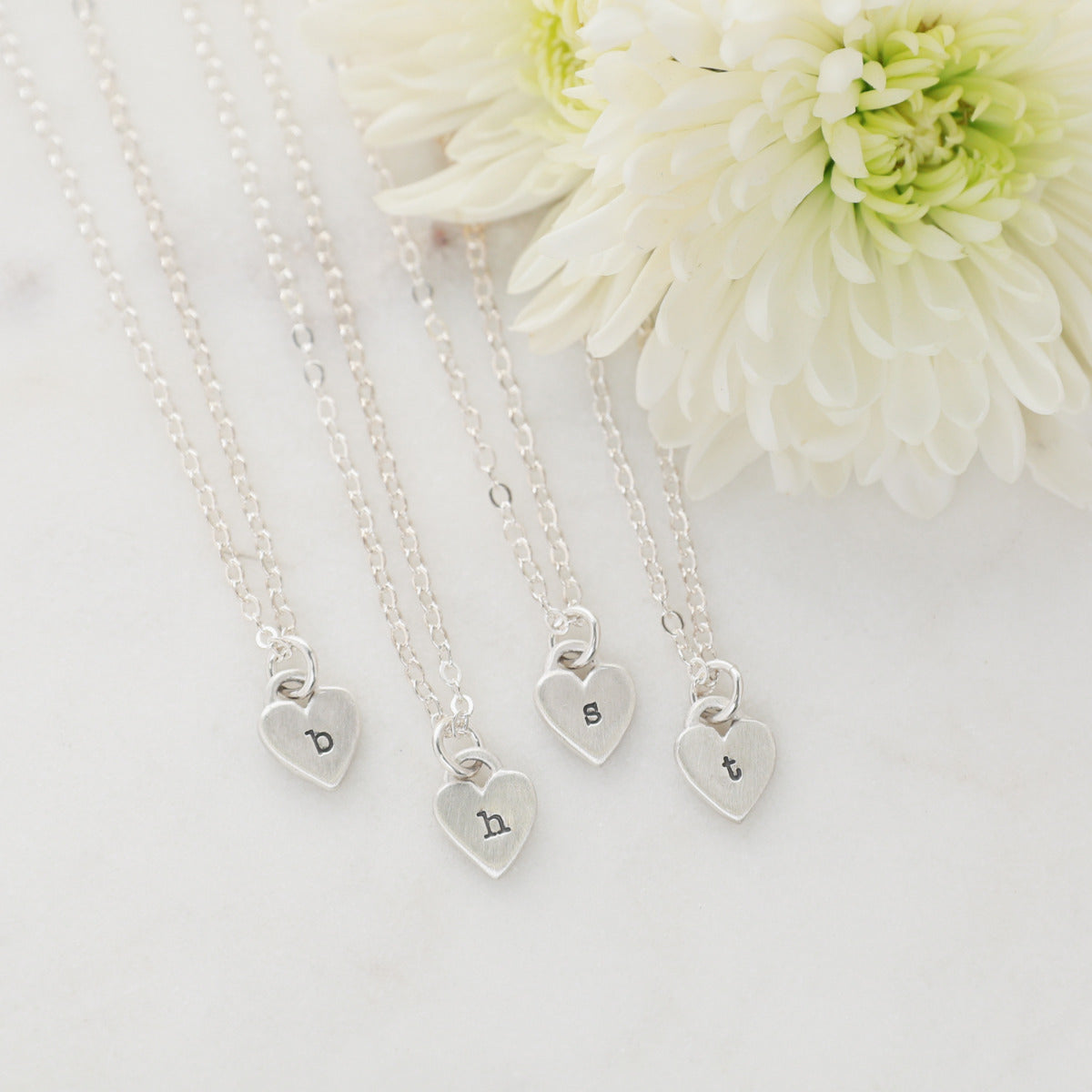 Cherished Hearts Initials Necklace (Sterling Silver)