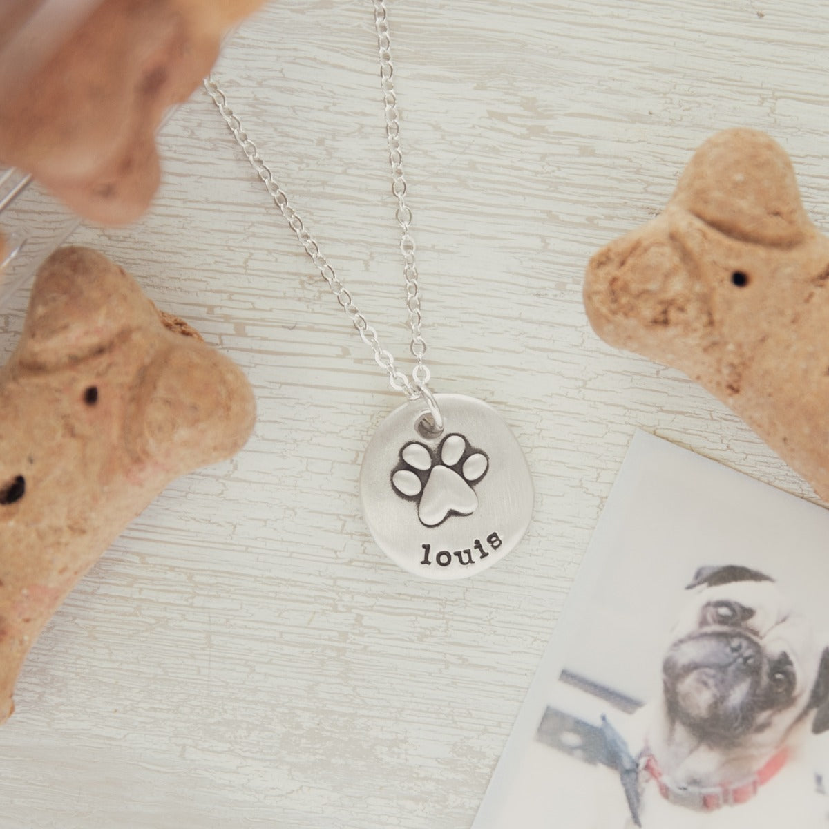 Furry Footprint Necklace (Pewter)
