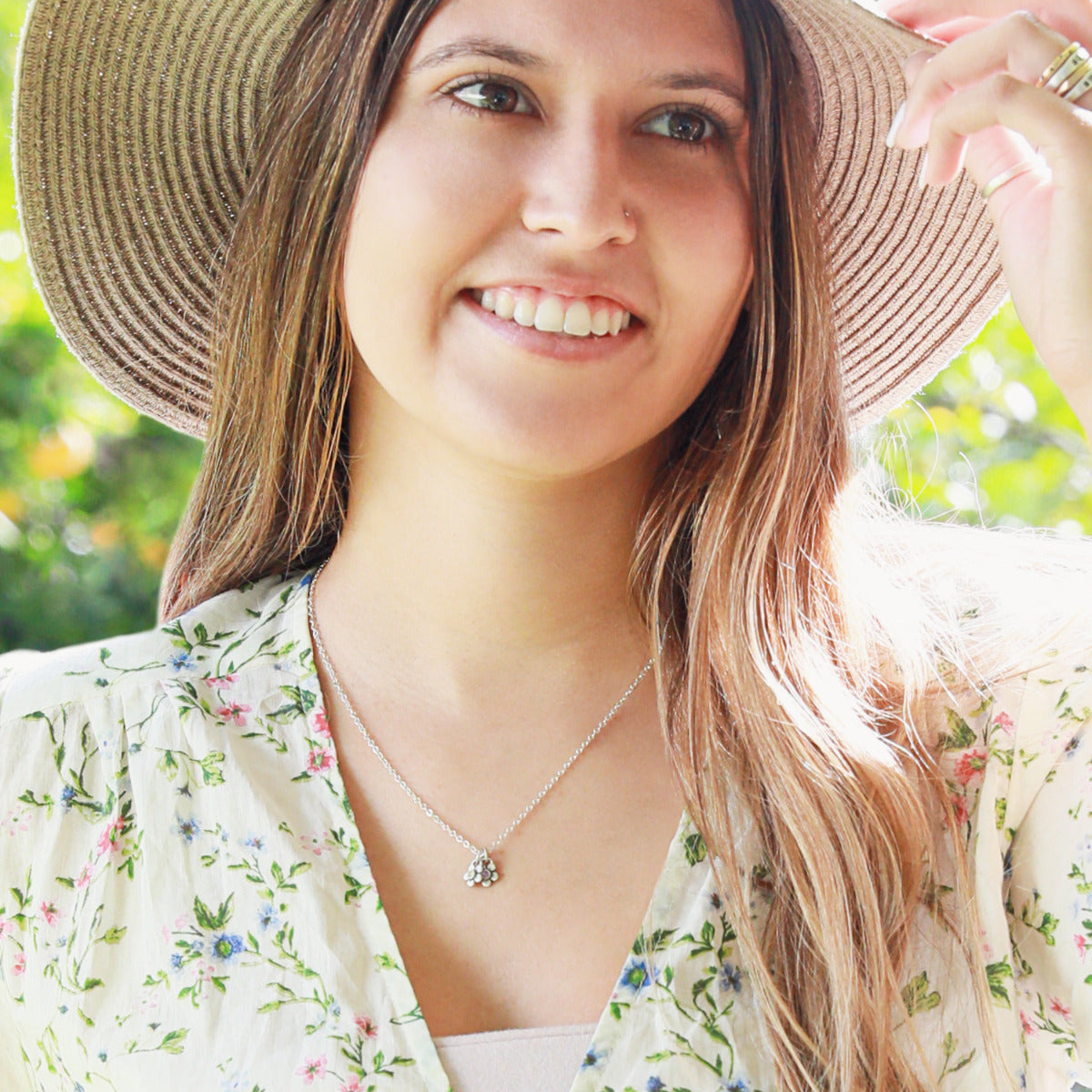 Birthstone Bloom Necklace (Sterling Silver)