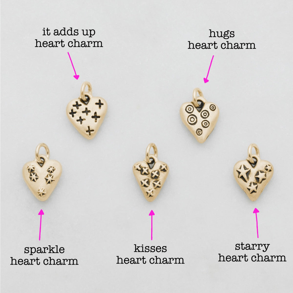 Light + Bright Hearts Necklace (9K Solid Gold)