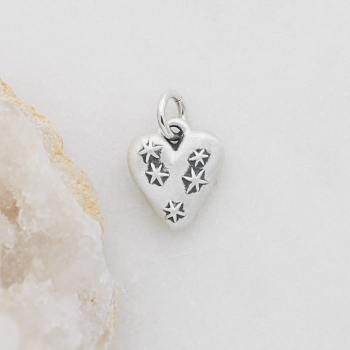 Sparkle Heart Charm (Sterling Silver)
