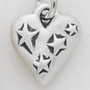 Starry Heart Charm (Sterling Silver)