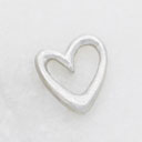 Love Grows 1/4" Tiny Heart charm (Sterling Silver)