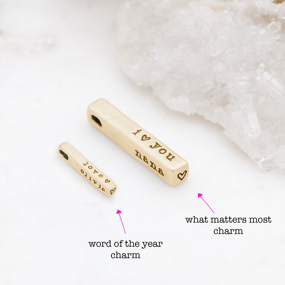 What Matters Most Charm - 1 Side (9K Solid Gold)