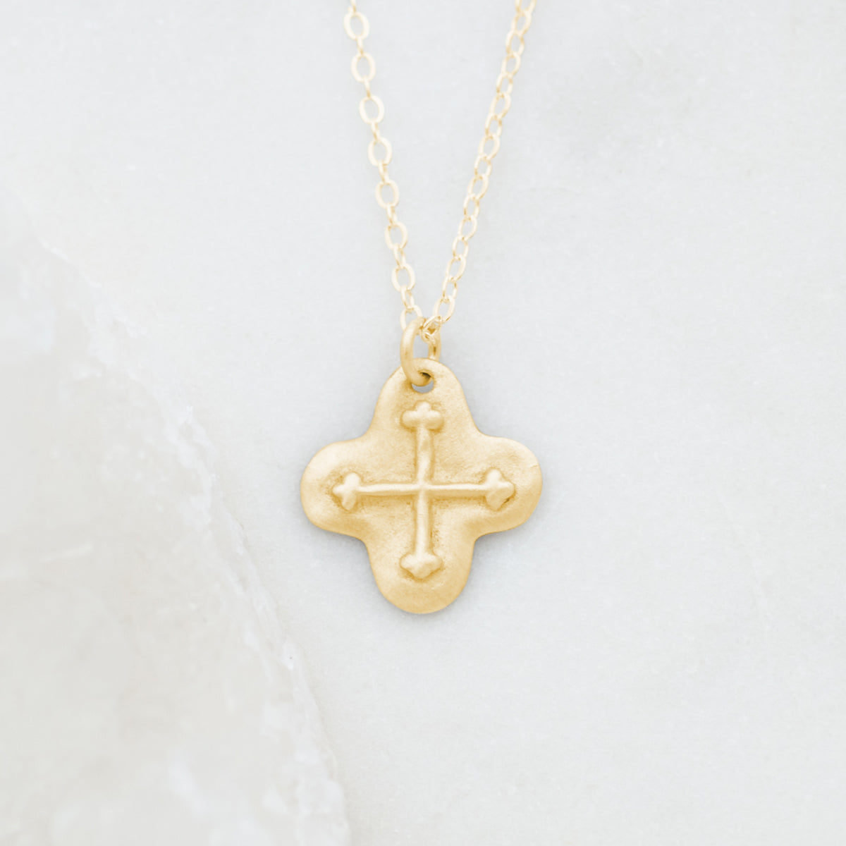 Shining Light Cross Necklace (9K Solid Gold)