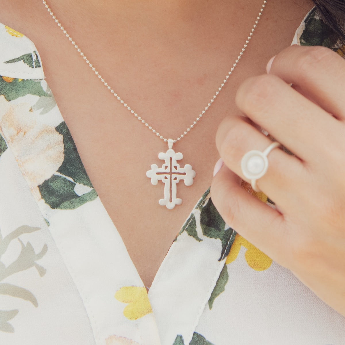 Work of Art Cross Necklace (Sterling Silver)
