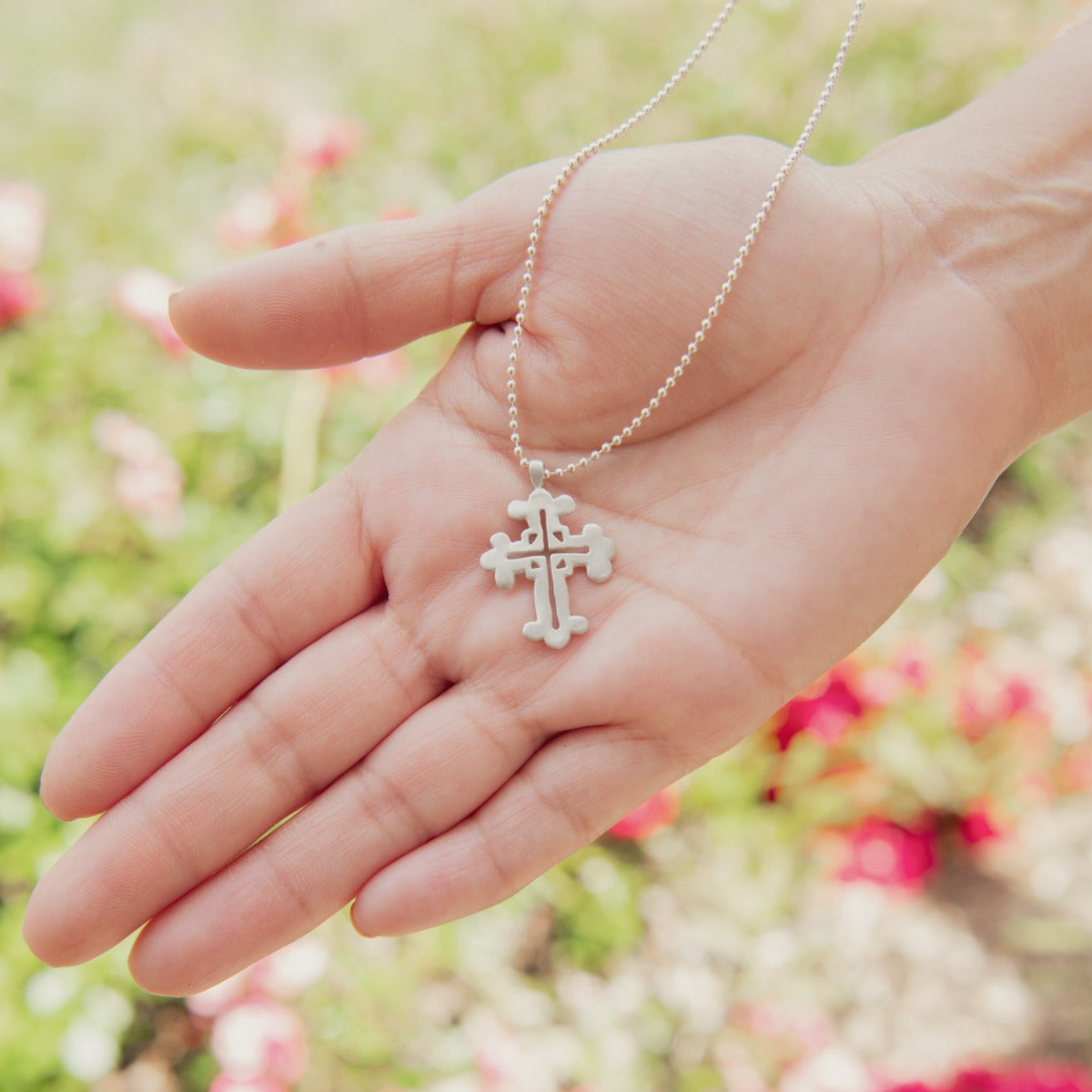 Work of Art Cross Necklace (Sterling Silver)