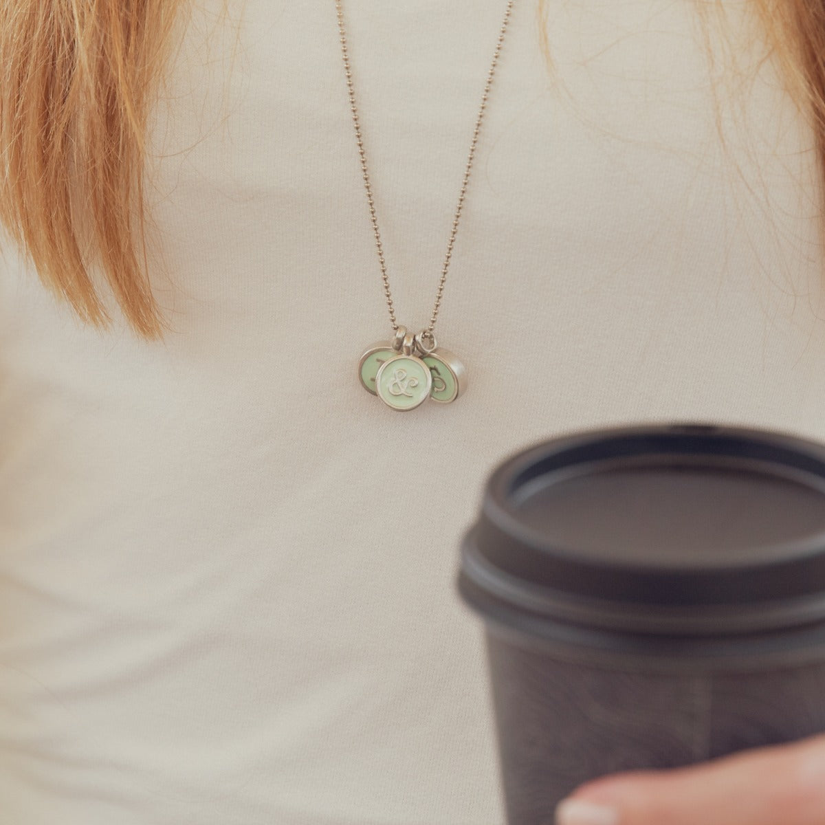 Typewriter Initial Necklace (Pewter)