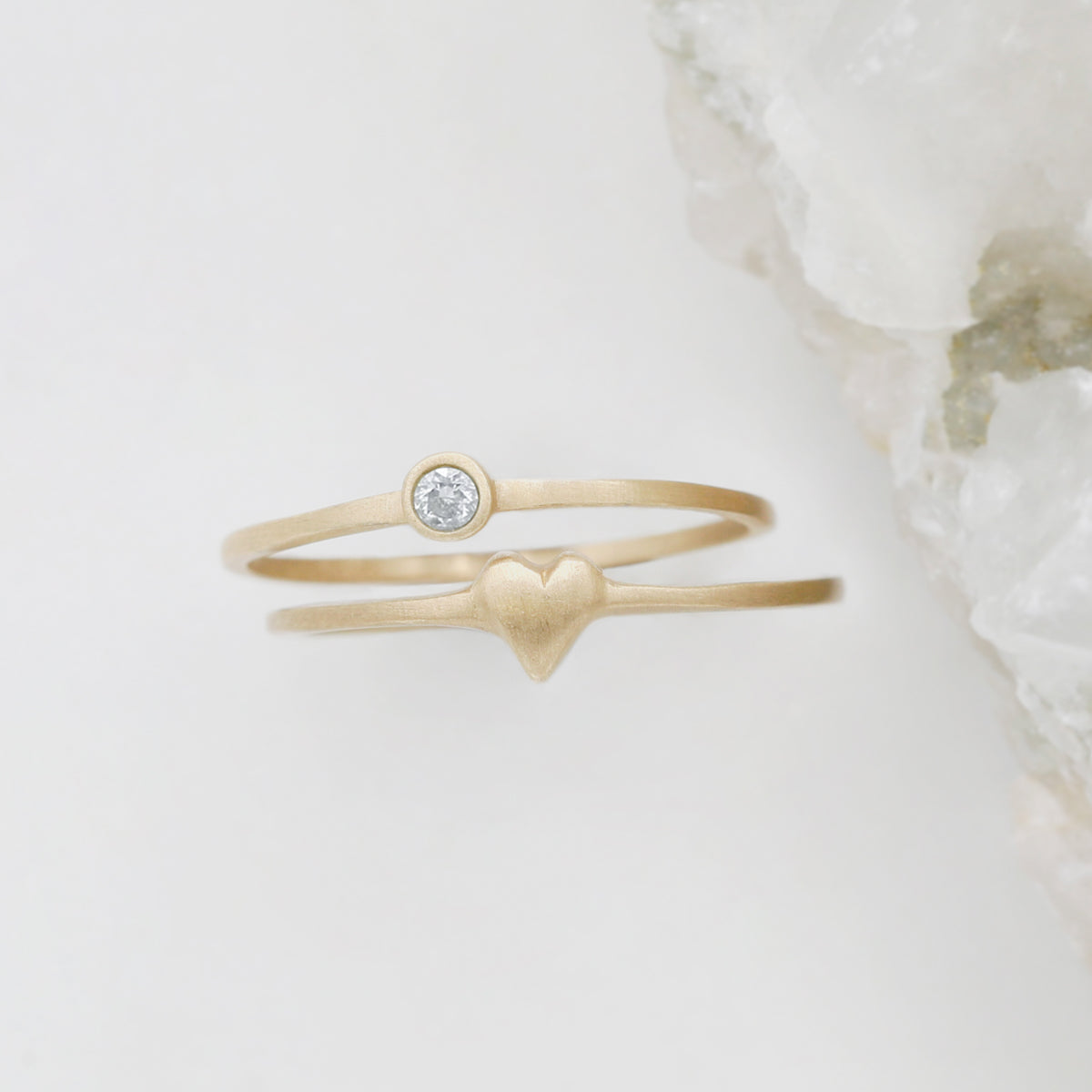 Love & Loss Ring Pair (9K Solid Gold)