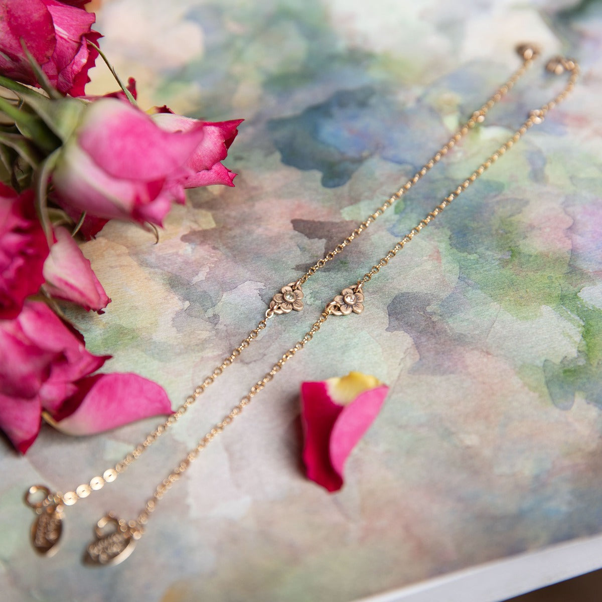 Birthstone Bloom Bracelet (9K Solid Gold)