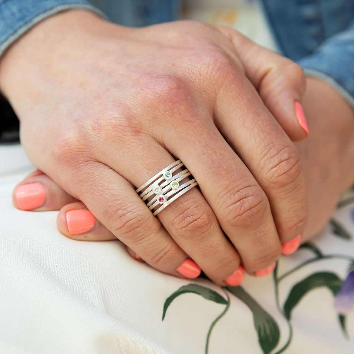 Always Together Birthstone Ring (Sterling Silver)
