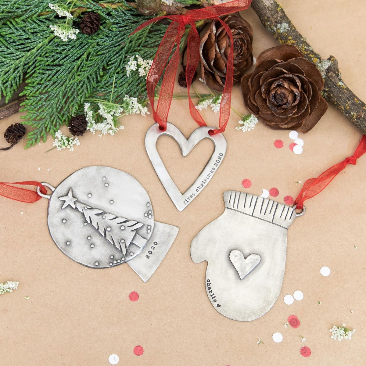 Personalized Snow Globe Ornament (Pewter)