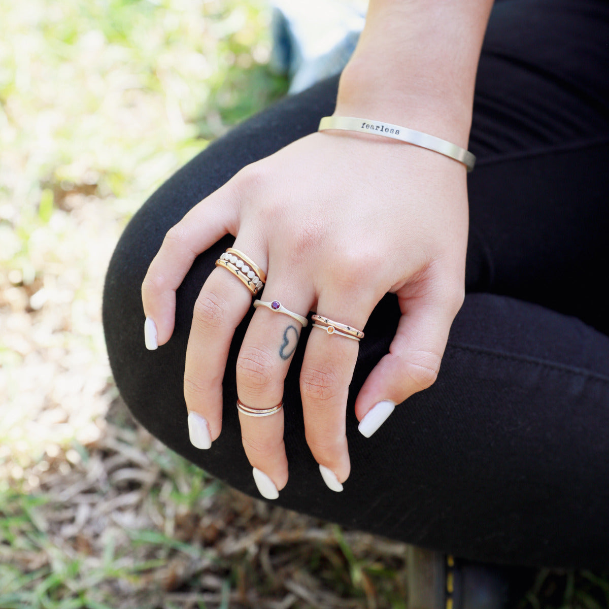 Bezel Birthstone Ring (Sterling Silver)
