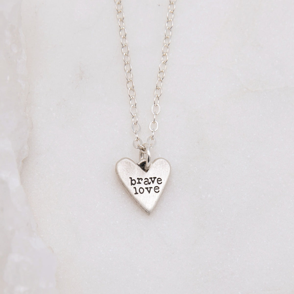 Brave Love® Tiny Heart Necklace (Sterling Silver)
