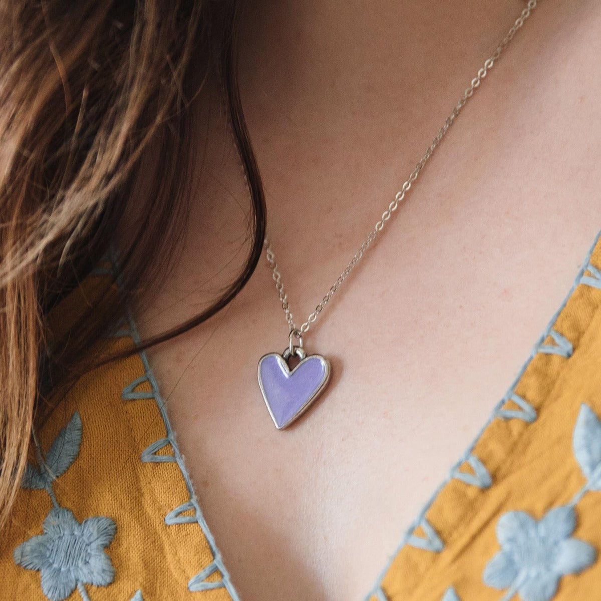 Brave Love® Heart Necklace (Pewter)