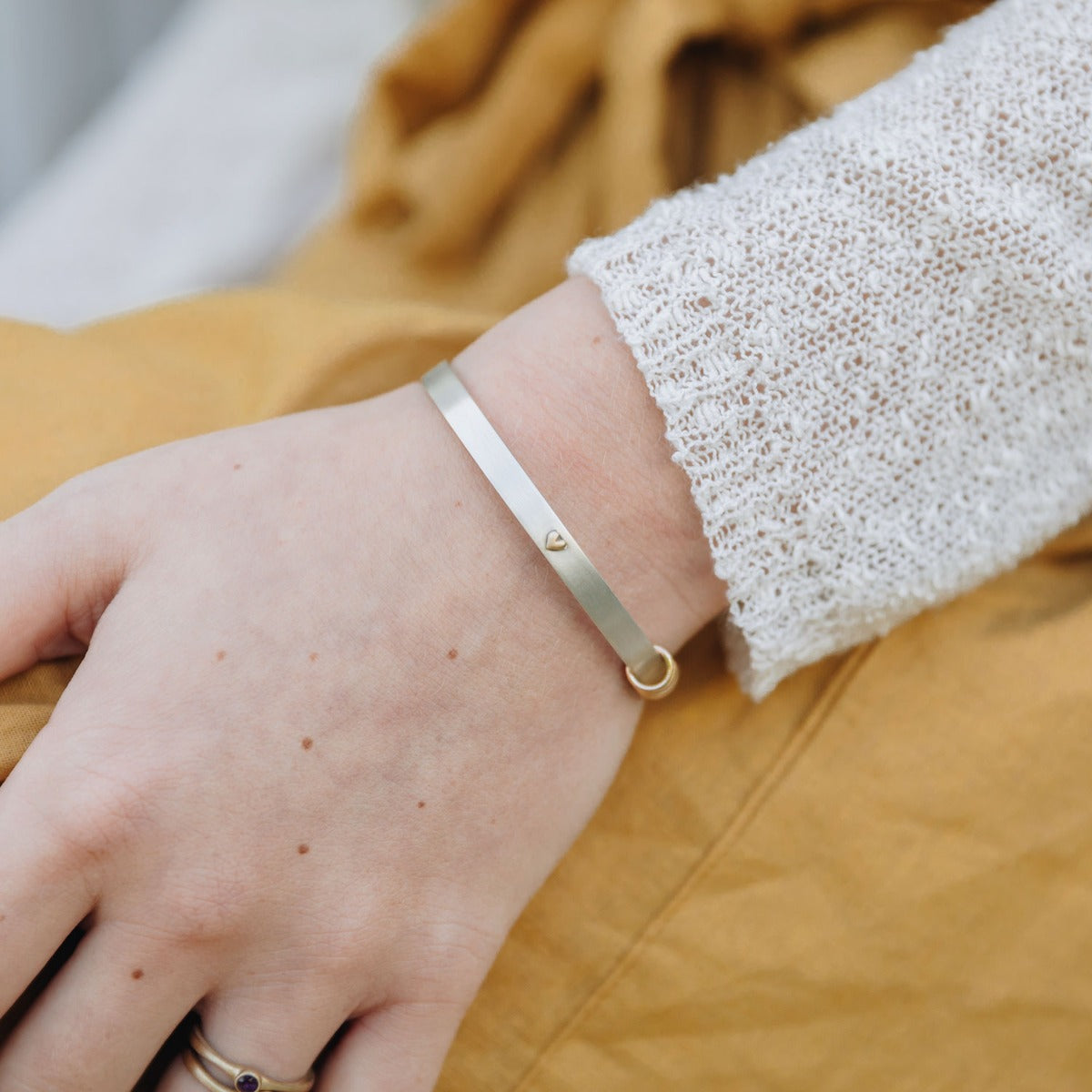 You Have My Heart Cuff (Sterling Silver & 9K Solid Gold)