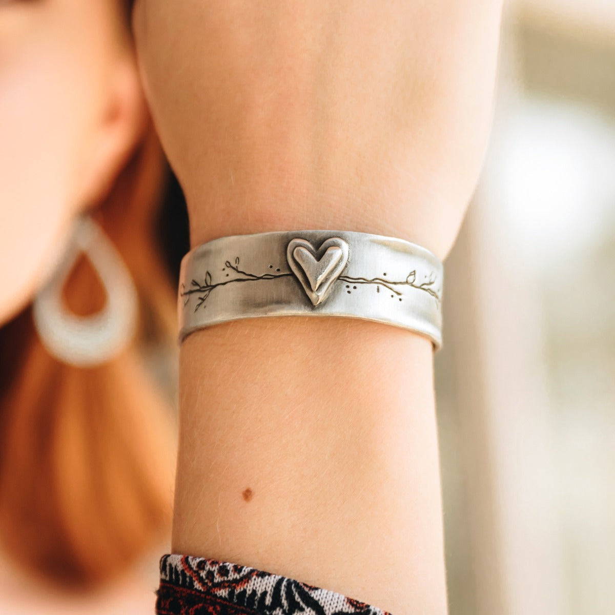Let Love Grow Cuff (Pewter)