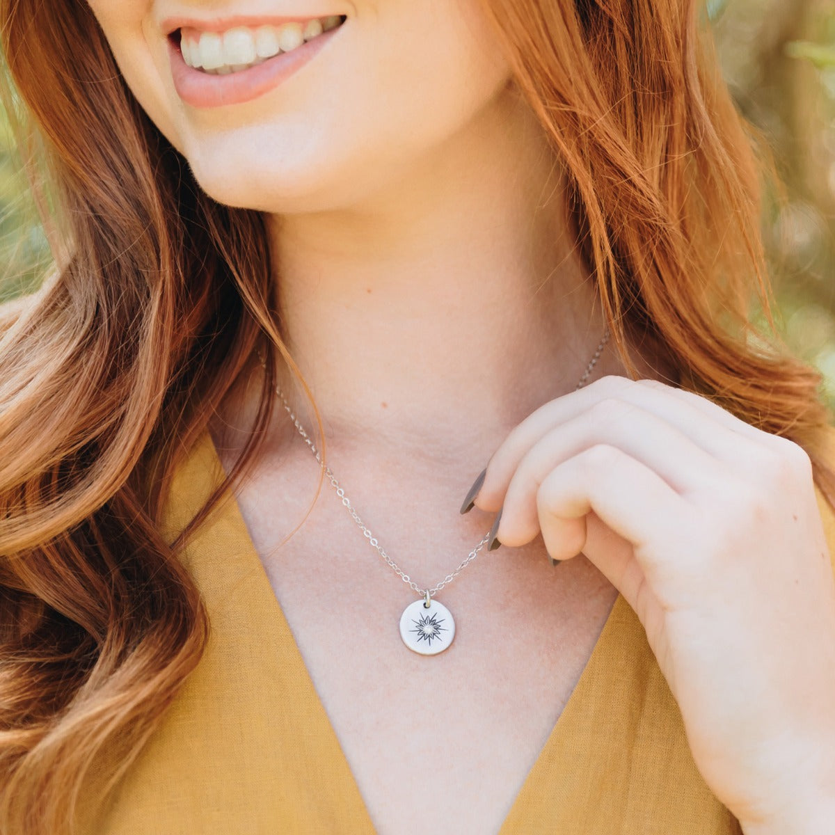 Sunburst Diamond Necklace (Sterling Silver)