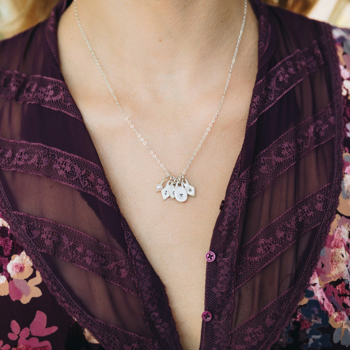 Wild About You Initials Necklace (Sterling Silver)