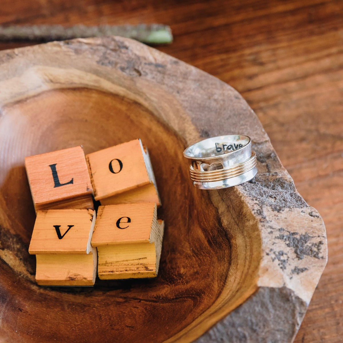 Brave Love® Spinner Ring (Sterling Silver & Gold-Filled)