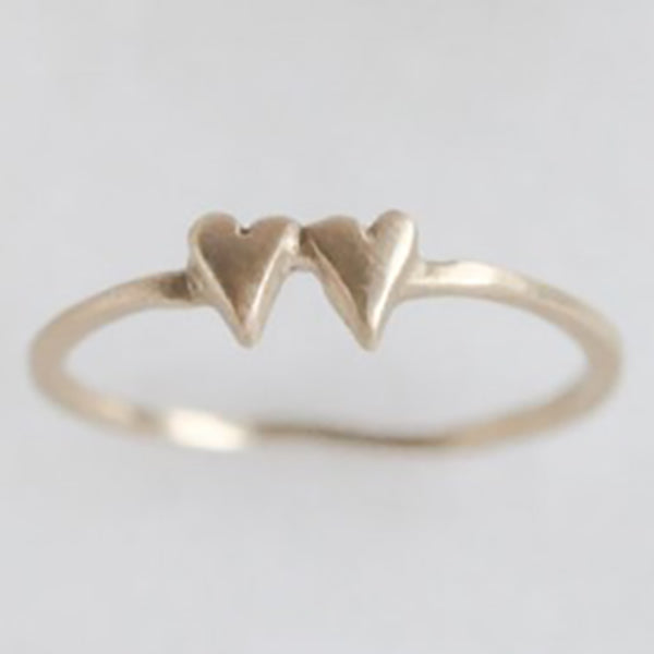 Sweet Love Ring - Two Hearts (9K Solid Gold)
