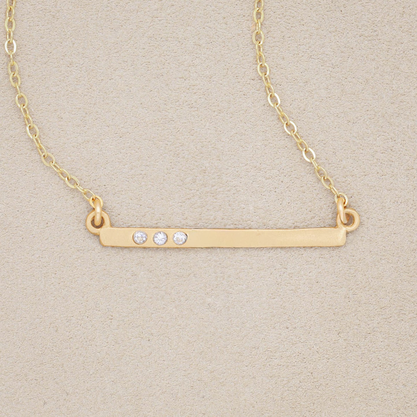 Cross Bar Necklace (Yellow Gold Plated)