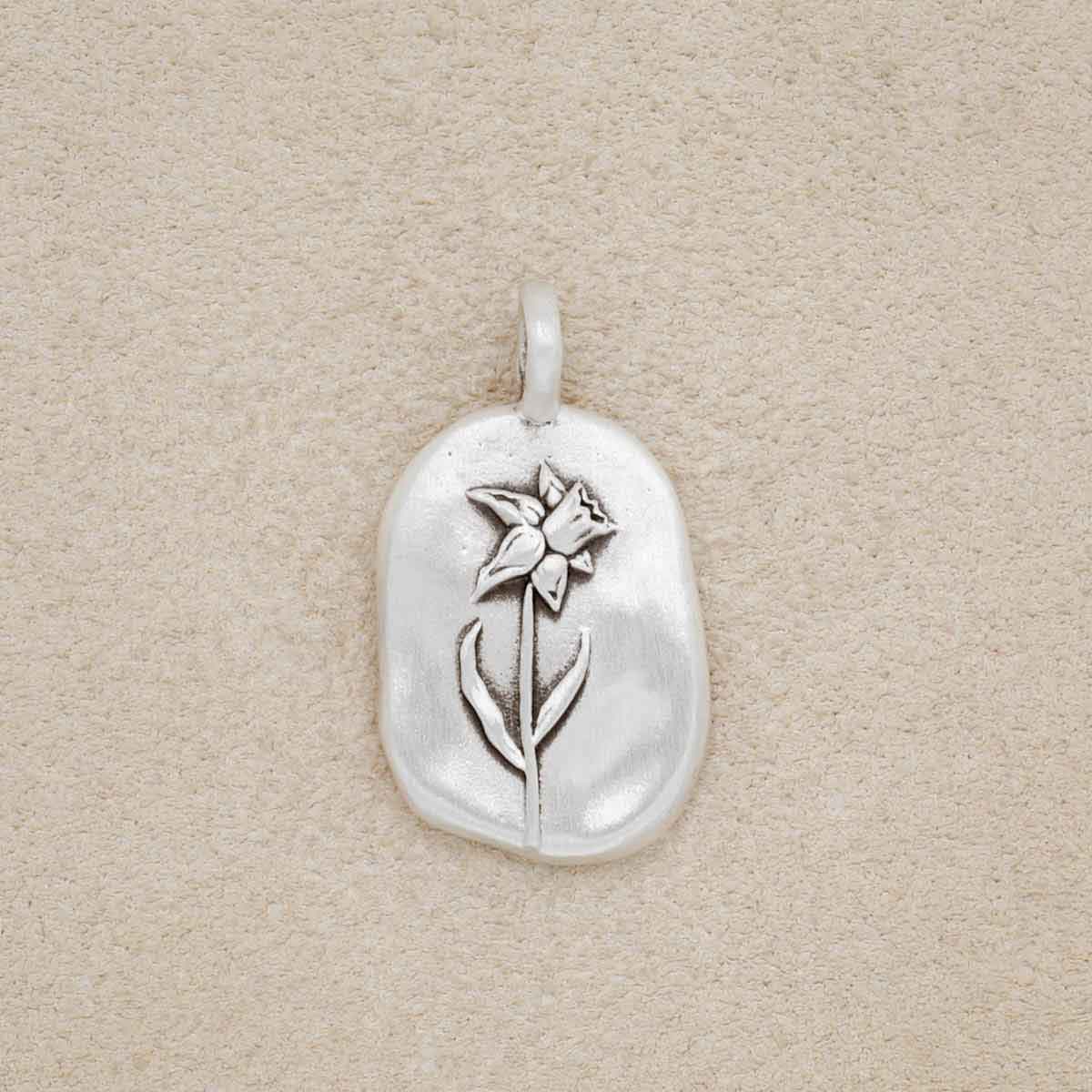 March Birth Flower Charm (Sterling Silver)