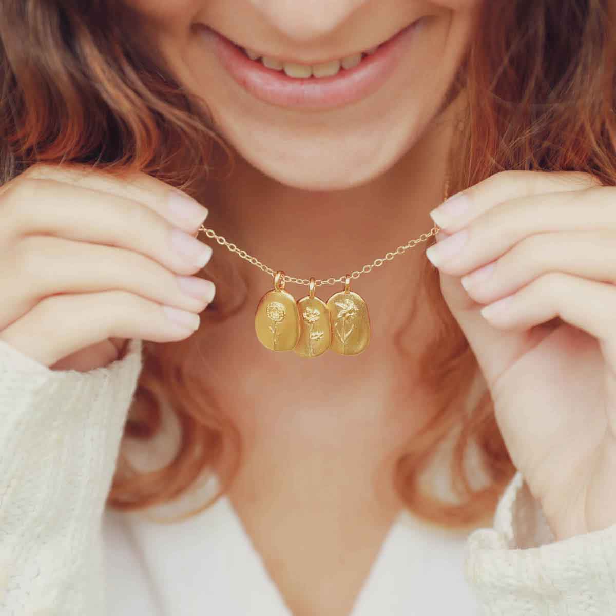 gold plated birth flower charms