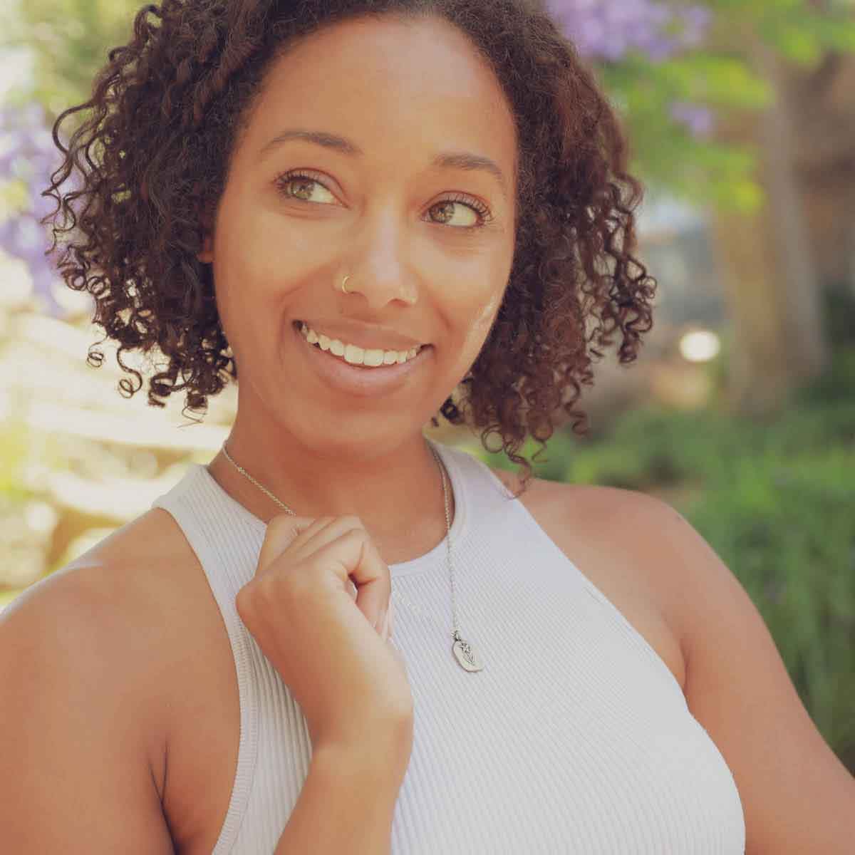 March Birth Flower Necklace (Pewter)