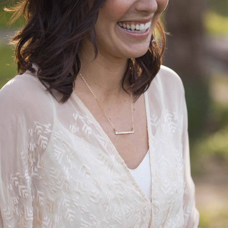 Cross Bar Necklace (Yellow Gold Plated)