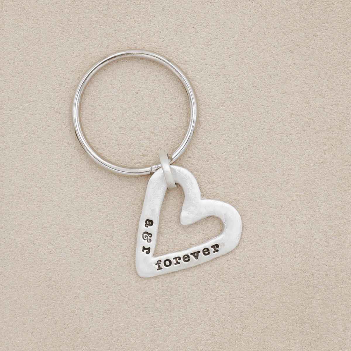 Molded Heart Keychain (Sterling Silver)