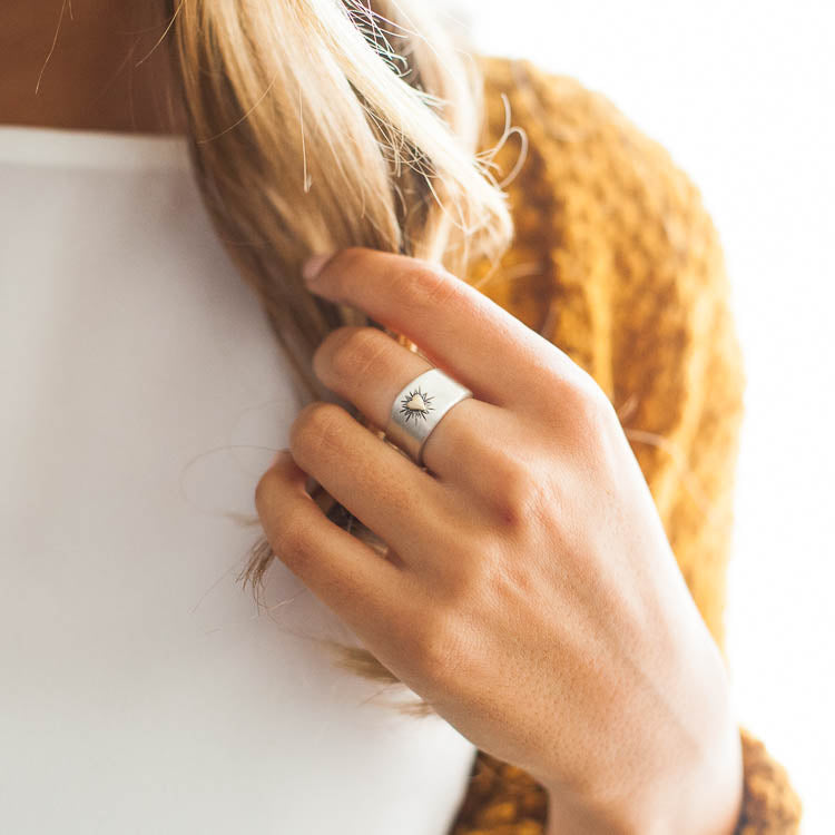 Bursting Heart Ring (Sterling Silver & 9K Gold)