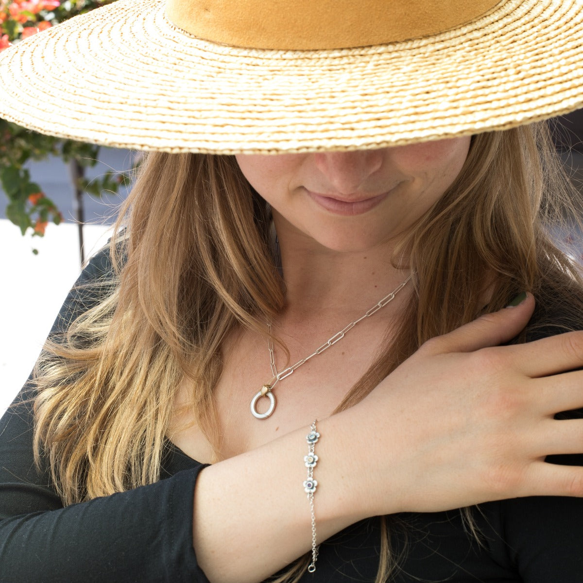 Mother's Birthstone Bloom Bracelet (Sterling Silver)